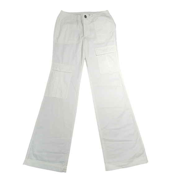 Free People The Think is Womens Low-Rise Utility Cargo Pants White Cotton Size 4 - Picture 1 of 14